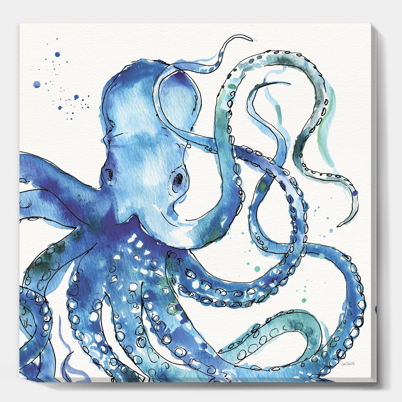Designart - Blue Deep Sea VIII - Coastal Premium Canvas Wall Art